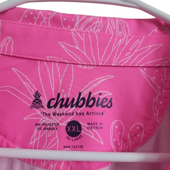 Chubbies Sunset Succulents Performance Polo Men 2XL Pink Orange Tropical XXL - Picture 5 of 10